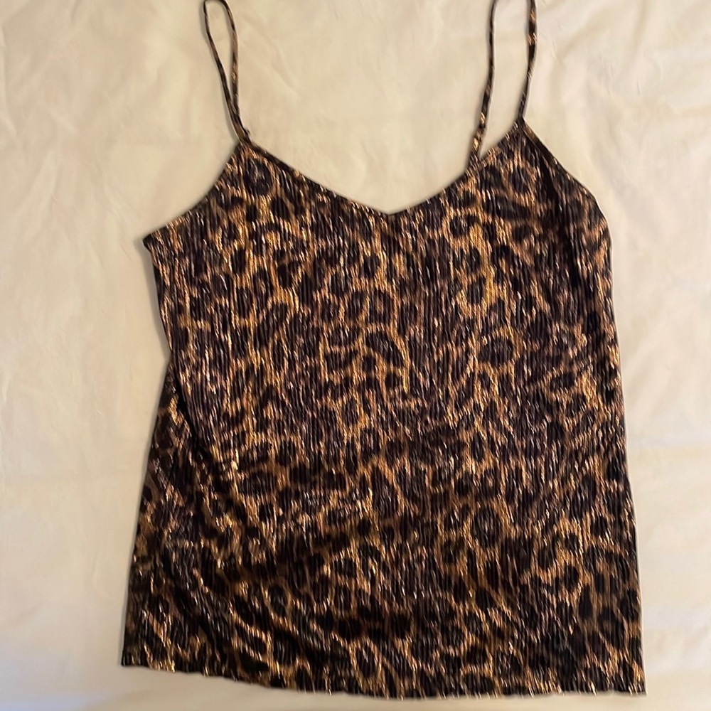 Anthropologie Current Air Metallic Leopard Print Camisole